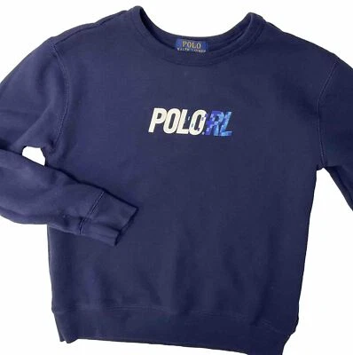Polo Ralph Lauren Sweatshirt Crewneck Pullover Graphic Kids Youth Sz M 10-12 - Image 1 of 4