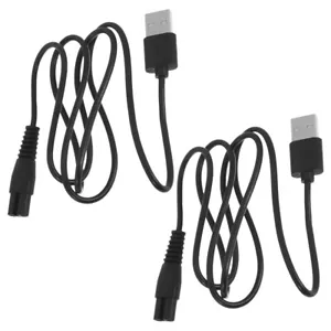 Línea de carga para afeitadora USB de 2 piezas Cable de alimentación de afeitadora Línea adaptador de alimentación - Imagen 1 de 12