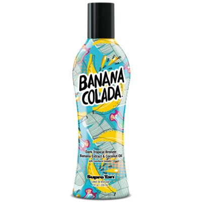 Lozione abbronzante lettino scuro Supre Tan Banana Colada crema + occhiali gratuiti