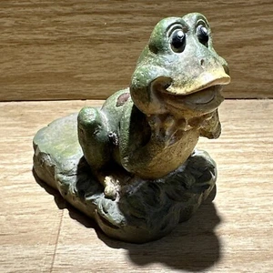 1 Vintage Hometrends Wide Eye Frog Pot Foot Feet Figure  3” Plant Paperweight - Picture 1 of 6