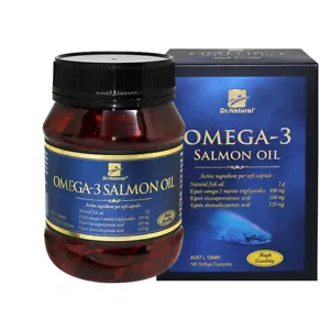 Brain,Heart Eyes health-Dr.Natural Omega3 Odourless 100%Salmon Oil 1000mg 90/180 - Picture 1 of 3