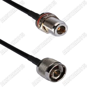 15M N Type Male to N Jack Female Bulkhead O-Ring RF Pigtail Coax Cable RG58 WLAN - Picture 1 of 3