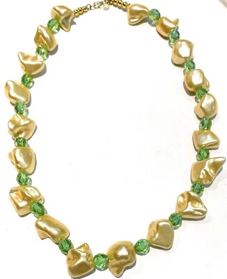 Collana Donna Perle Pepite Gold Maiorca Argento 925 Elegante Handmade - Immagine 1 di 4