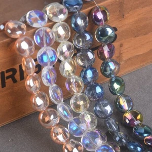 10pcs 12mm Rondelle Glossy Colorful Crystal Glass Loose Beads For Jewelry Making - Picture 1 of 10