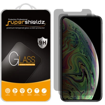 2X Supershieldz (Privacy) Tempered Glass Screen Protector for iPhone XS Max 6.5" - Image 1 of 4