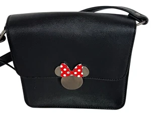 Disney Minnie Mouse Black Crossbody Bag With Adjustable Strap & Polka Dot Bow - Picture 1 of 12
