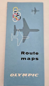 Vintage Olympic Airways Airline Streckenplan Broschüre Anfang 60er + Infoblatt - Bild 1 von 10