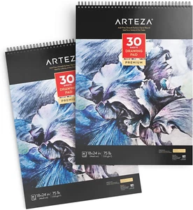 Drawing Paper Pad, 18 X 24 Inches, Pack of 2, 30 Sheets Each, Spiral Bound Heavy - Picture 1 of 7