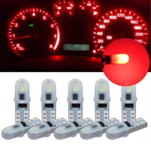 10pcs Red T5 T4.7 LED Wedge Dashboard Instrument Panel Light 3014 SMD Lamps - Picture 1 of 11