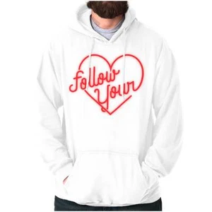 Valentine's Day Follow Your Heart Neon Sign Hoodie Hooded Sweatshirt Men Women - Picture 1 of 7