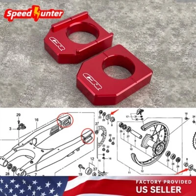 Rear Axle Block Chain Adjuster For HONDA CR125R CR250R 2000-2007 CR 250R CR 125R - Image 1 of 4