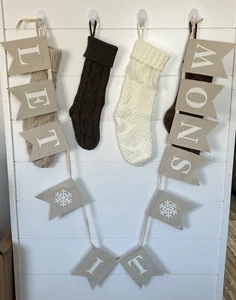 Farmhouse Muslin Fabric LET IT SNOW Banner Christmas Winter Decoration 95” Long - Picture 1 of 4