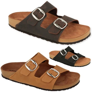 Sandalias Klogga Hechas a Mano para Hombre Mujer Grano Cuero Zapatillas Negro Marrón Camel - Imagen 1 de 19