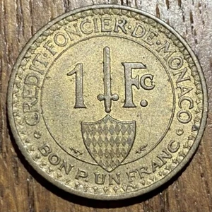 PIECE DE 1 FRANC MONACO 1926 POISSY RARE !!! 100000 EXEMPLAIRES SEULEMENT (808) - Picture 1 of 2