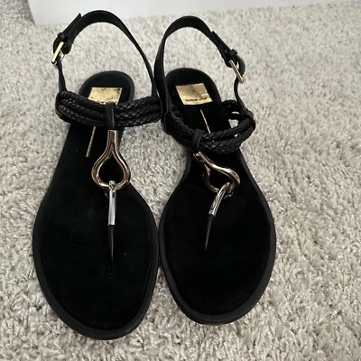 DV Dolce Vita for Target Thong Sandals Black w/ Gold; T Strap Size 10 - Image 1 of 4