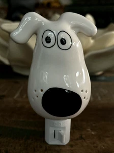 Cute Retro Dog 3D Ceramic Night Light Whiskers Light Up Swivel Plug On/Off - Picture 1 of 6