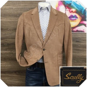 VINTAGE SCULLY Mens Western Blazer Sport Coat Casual Jacket Size 42R Suede Suit - Picture 1 of 12