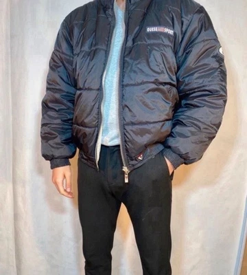 Guess Sport Vintage Puffer Jacket Cropped Jacket Jacke Schwarz Gr XL - Bild 1 von 4