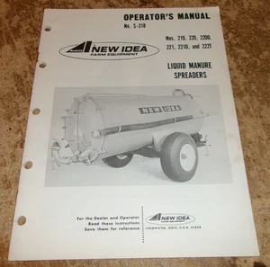 1976 new idea no. S-318 liquid manure spreaders operators manual very good used - Picture 1 of 2