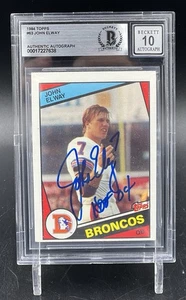 1984 Topps John Elway #63 Signed Autographed Trading Card BAS Beckett 10 RC HOF - Picture 1 of 2