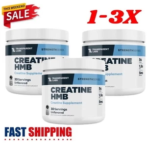 1-3x Transparente Labs-Creatina Monohidrato HMB Polvo Fuerza Muscular Sin Sabor - Imagen 1 de 14