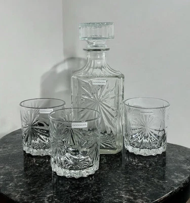 GODINGER Studio 水晶 4 件套醒酒器和玻璃杯威士忌套装 — 第 1/4 张图片