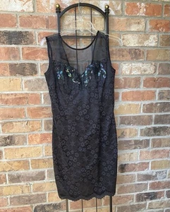 Jessica McClintock Gunne Sax Vintage Junior's 9/10 Black Lace Mini Dress - Picture 1 of 22