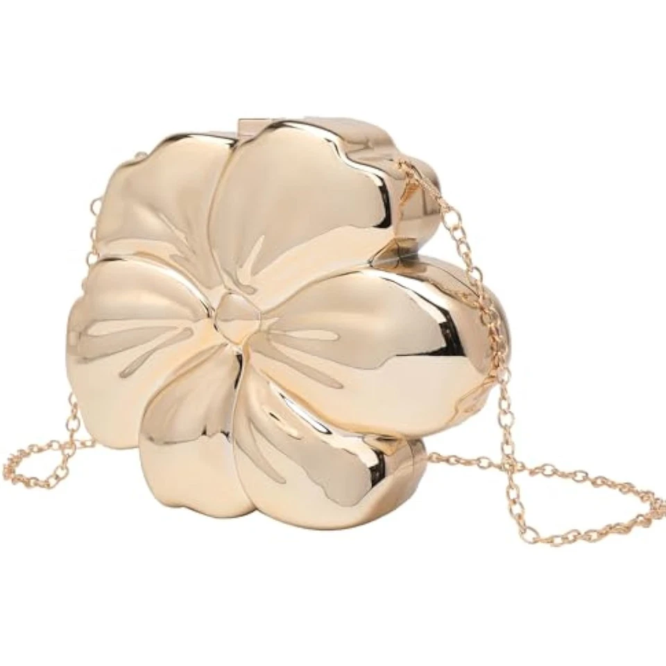 Women Sparkly Acrylic Clutch Unique Shape Metallic Handbag Fancy Eveni - Image 1 of 1