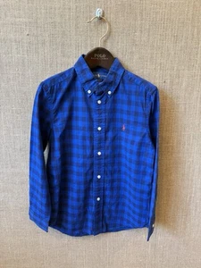 Ralph Lauren Boys Blue Check Button Up Shirt Size 6 - Picture 1 of 3