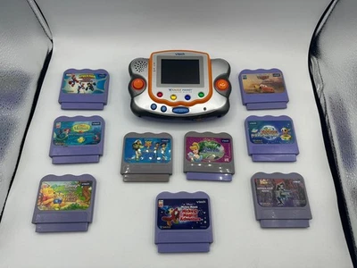V Tech V Smile Pocket 753 w/ 9 Games, No charger*  Tested, Working.READ - Image 1 of 4