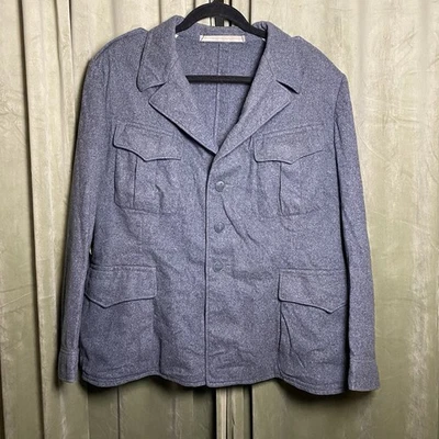 Vintage Swiss Army Jacket Mens Large Gray Green M57 Wool Field Military(1949-50) - Image 1 of 4