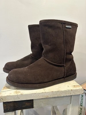EMU Australia Botas Mujer Talla 9.5-10 Marrón Piel de Oveja Gamuza Piel de Oveja Excelente Foto 1 de 4