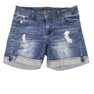 Celebrity Pink Shorts Womens Juniors Cuffed Distressed Stretch Blue Size 3/26 - Picture 1 of 11