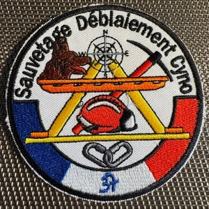 ECUSSON PATCH SAUVETAGE DÉBLAIEMENT CYNO. (ÉCU 90) TRÈS RARE - Picture 1 of 2