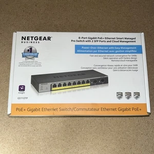 NETGEAR 8-Port Gigabit PoE+ Ethernet Smart Managed Pro Switch with 2 SFP Ports - Picture 1 of 6