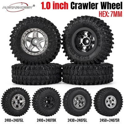 AUSTARHOBBY 4pcs 1.0 inch RC Rubber Tires for 1/18 TRX4M 1/24 Axial Crawler Car - Bild 1 von 4