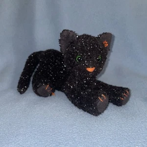 Russ Berrie Twilight Halloween schwarze KATZE Glitzer Boo Itty Bitty Plüsch Sitzsack - Bild 1 von 13