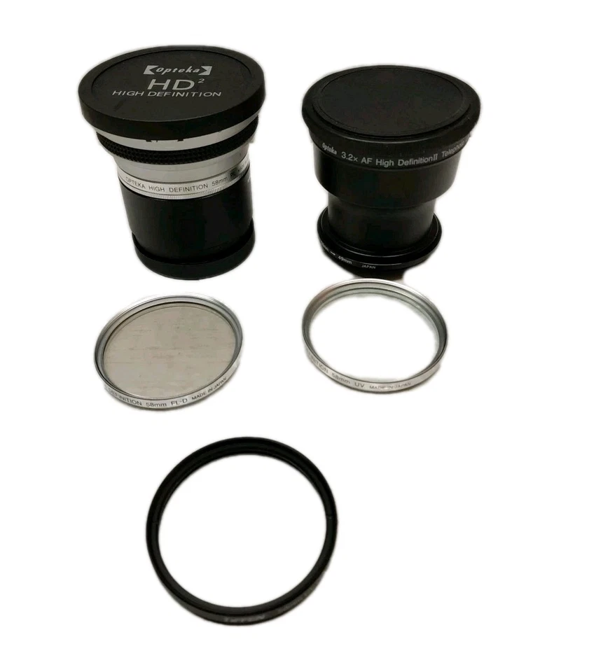 (2) OPTEKA .45x AF High Definition II 58mm Wide Angle And 3.2x Telephoto Lens - Image 1 of 4
