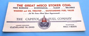 EXC ALTER TINTENLÖSCHER "GREAT MISCO STOKER COAL" CAPITOL FUEL CO. CLEVELAND OH 9X4 - Bild 1 von 2