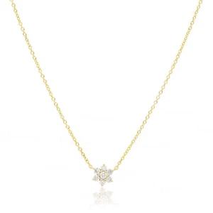 Collar colgante de boda con forma floral de diamantes de 14 K 0,35 quilates - Imagen 1 de 6