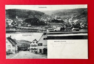 AK HERLINGEN in Lothringen um 1910 Hauptstrasse und Ortsansicht    ( 142307 - Bild 1 von 2