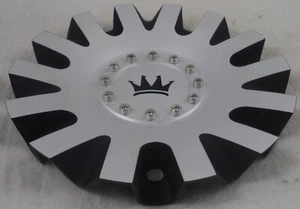 Dynasty Wheels Flat Black / Silver Custom Wheel Center Cap Caps # C123302CB2/M - Picture 1 of 4