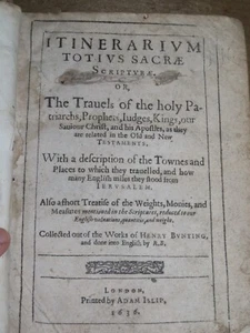 1636 TRAVELS OF HOLY PATRIARCHS ITINERARIUM TOTIUS SACRAE SCRIPTURAE BY BUNTING - Picture 1 of 12