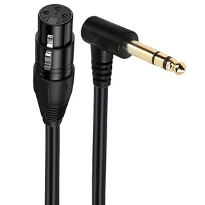 TRS Stereo 1/4 6,35 mm Winkel Stecker auf XLR Buchse Mikrofonkabel Lautsprecher Bühne - Bild 1 von 7