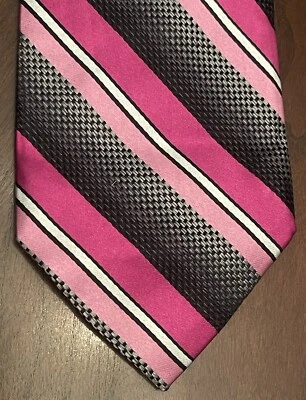 Corbata Birmania Bibas Rosa Negra 100% Seda Hombre Hecha en China Foto 1 de 4