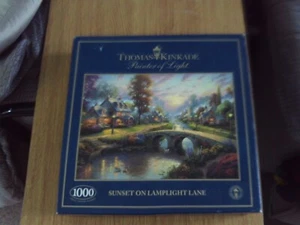 Gibsons 1000 Piece Jigsaw, “Sunset on Lamplight Lane” by Thomas Kinkade complete - Picture 1 of 2
