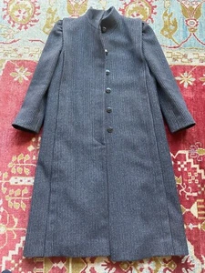MINT! Vintage Womens Karen Long Coat Wool & Cashmere, Gray/Blue Made in USA S/M - Picture 1 of 19