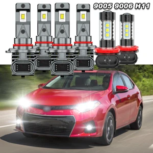 9005 9006 H11 LED Headlight Fog Lights Bulbs Kit For TOYOTA COROLLA 2009-2015 - Picture 1 of 12