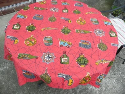 TISSU   VINTAGE en métis rouge des années 1960 BOUSSAC modèle PIRATE - Photo 1/4