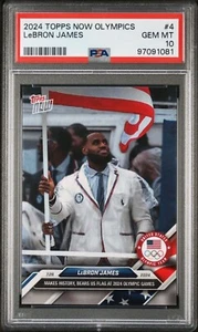 Lebron James 2024 Topps Now Olympics #4 USA Flag PSA 10 - Imagen 1 de 2